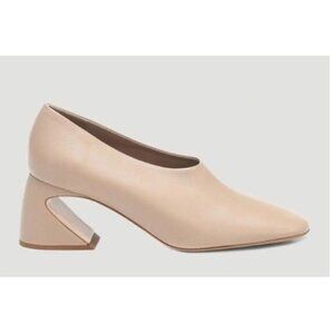 Jil Sander Nude Leather Pumps with Curved Heel Size 37.5 NWOB